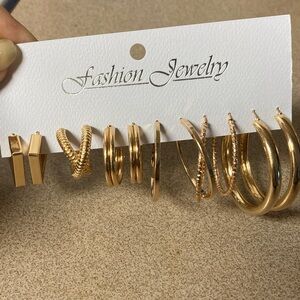 Fashion Jewelry Gold-Tone Mixed Hoop Earring Set
